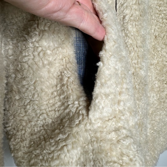 Pendleton Women's Cream Fuzzy Sherpa Zip Up Jacket Size XL - Picture 7 of 9